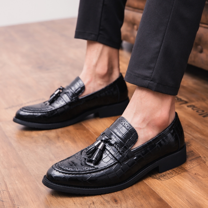 Classic Tassel Men Business Dress Shoes Soft Leisure Pointed Leather Formal Office Oxford Slip-on
