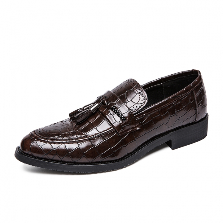 Classic Tassel Men Business Dress Shoes Soft Leisure Pointed Leather Formal Office Oxford Slip-on