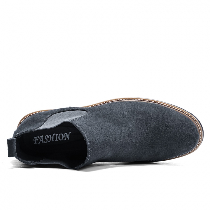 Fashion Men Chelsea Boots Pointed Leather Formal Business Shoes Slip-on Martin Ankle Boots Oxford