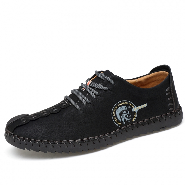 Men Leather Casual Loafers Driving Doug Shoes Dress Formal Business Oxford Lace-up Classic Leisure
