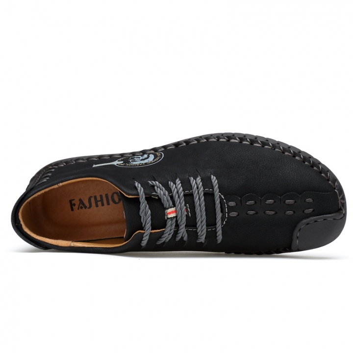 Men Leather Casual Loafers Driving Doug Shoes Dress Formal Business Oxford Lace-up Classic Leisure