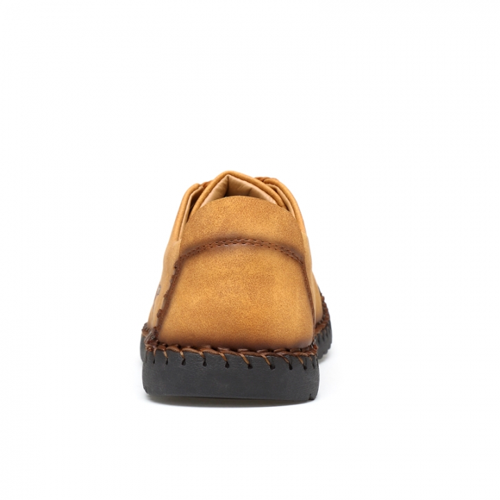 Men Leather Casual Loafers Driving Doug Shoes Dress Formal Business Oxford Lace-up Classic Leisure