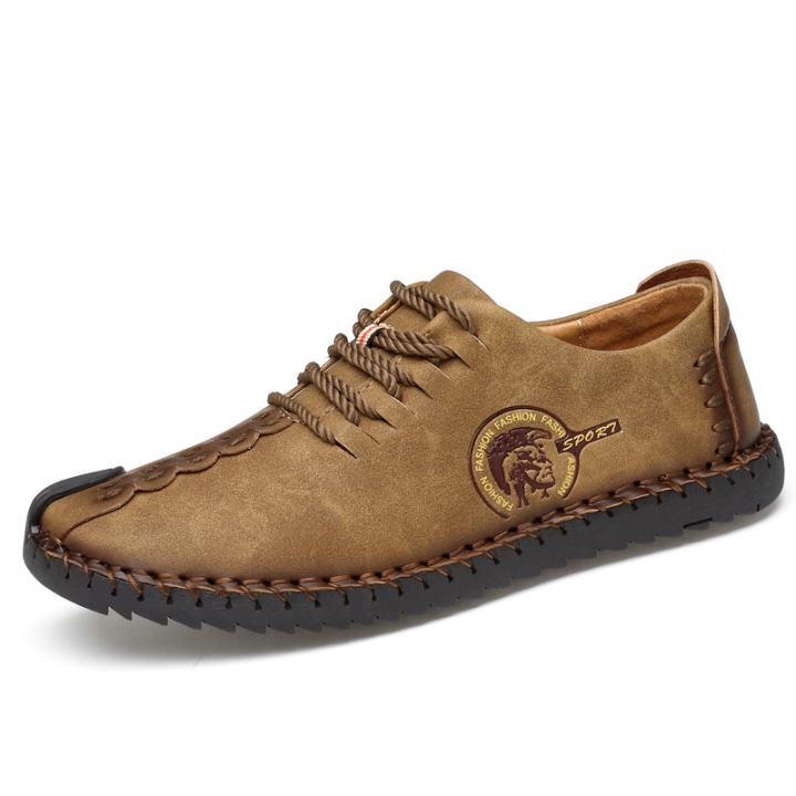 Men Leather Casual Loafers Driving Doug Shoes Dress Formal Business Oxford Lace-up Classic Leisure