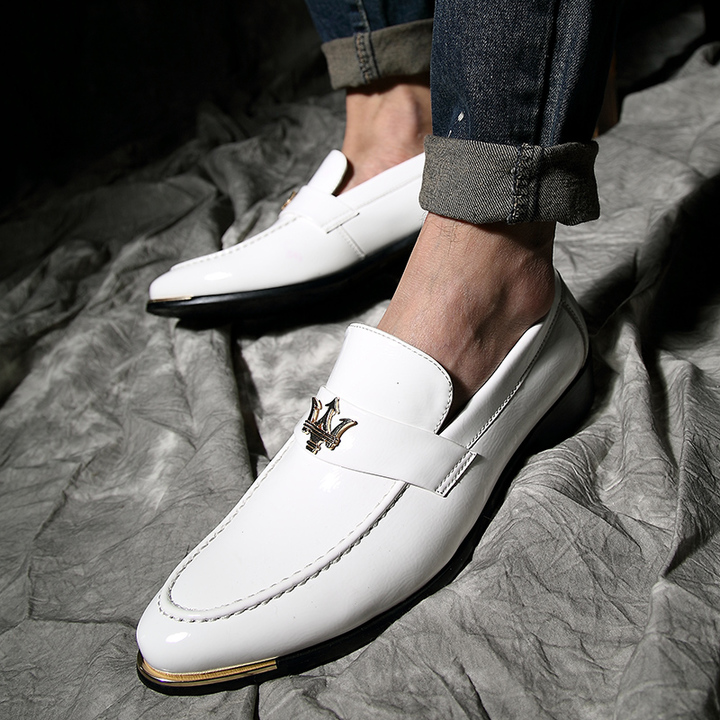 Men Business Dress Shoes Pointed Leather Soft Leisure Formal Office Oxford Classic Moccasin Casual