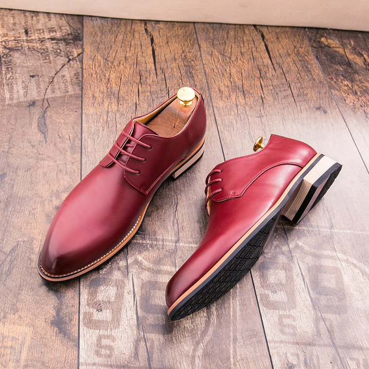 Lace-up Pointed Leather Business Shoes Men Soft Leisure Formal Office Oxford Casual Classic Flat