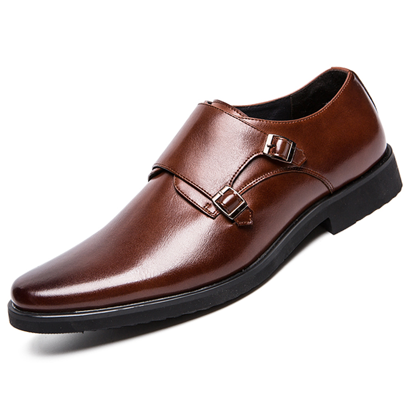 Pointed Leathe Formal Shoes Men Soft Leisure Business Shoes Slip-on Dress Office Oxford Moccasins