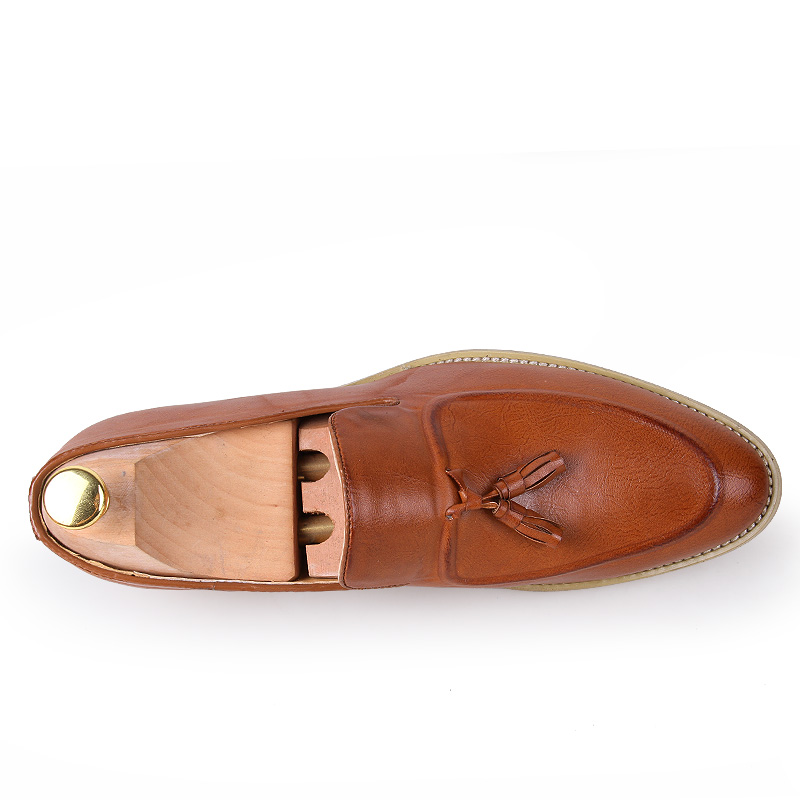 Fashion British Pointed Leather Business Shoes Men Soft Leisure Dress Formal Office Oxford Moccasins