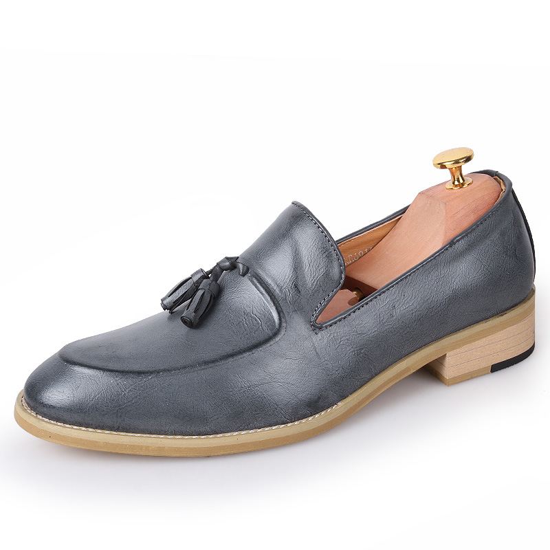 Fashion British Pointed Leather Business Shoes Men Soft Leisure Dress Formal Office Oxford Moccasins