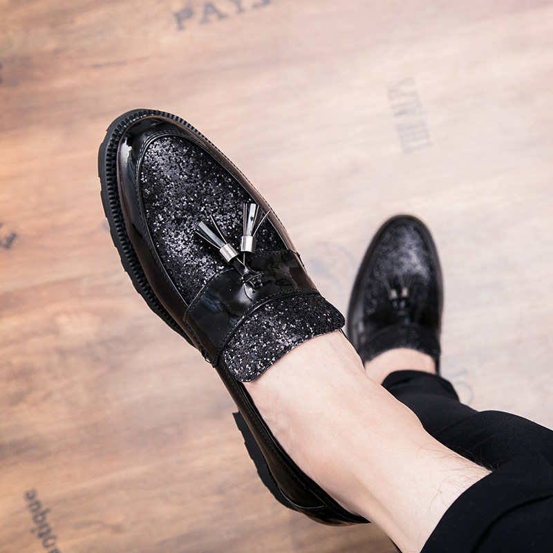 Fashion Tassel Pointed Leather Business Shoes Men Soft Leisure Dress Oxford Formal Office Slip-on