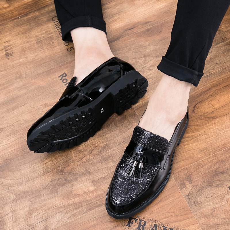 Fashion Tassel Pointed Leather Business Shoes Men Soft Leisure Dress Oxford Formal Office Slip-on