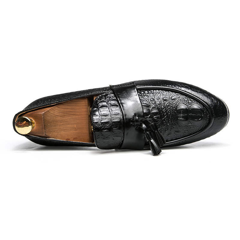 Fashion Tassel Men Business Shoes Pointed Leather Dress Formal Office Oxford Casual Slip-on Moccasin