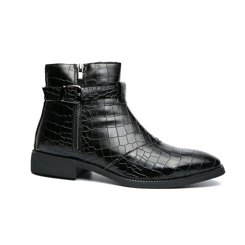 38-48 Men PU Leather Boots Pointed Formal Business Shoes Soft Ankle Martin Chelsea Boots