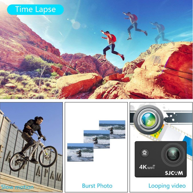 SJCAM Action Camera SJ4000 AIR 4K 30PFS 1080P 4x Zoom WIFI Motorcycle Bicycle Helmet Waterproof Cam Sports Video Action Cameras