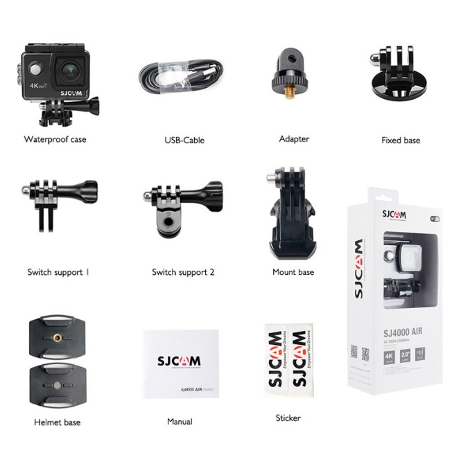 SJCAM Action Camera SJ4000 AIR 4K 30PFS 1080P 4x Zoom WIFI Motorcycle Bicycle Helmet Waterproof Cam Sports Video Action Cameras