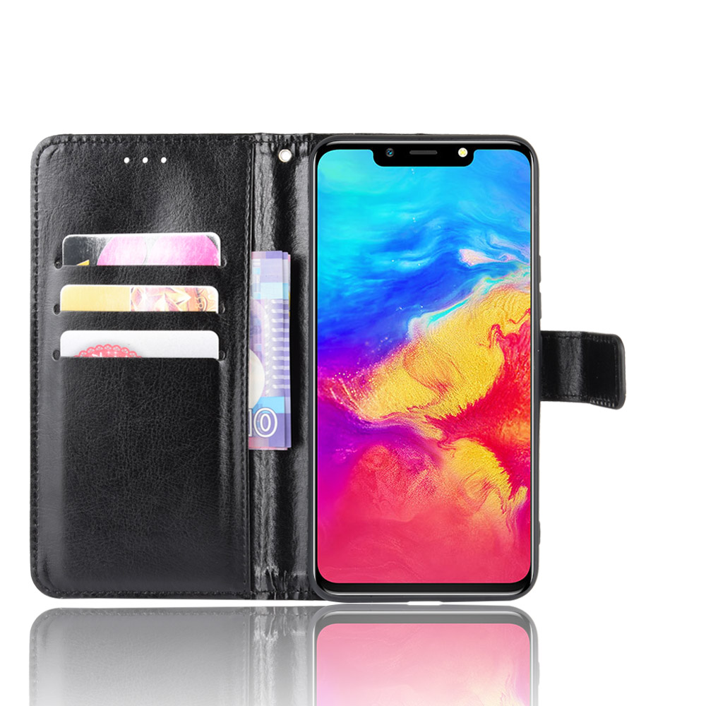 Infinix Hot 7/X624B Case, PU Leather Wallet Case Cover [Stand Feature] with Wrist Strap