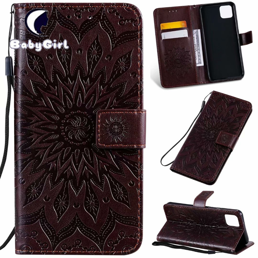 Embossed Leather Wallet Case For Google Pixel XL 2 Pixel 3a Pixel 4 XL Flip Holder Card Slots Cover