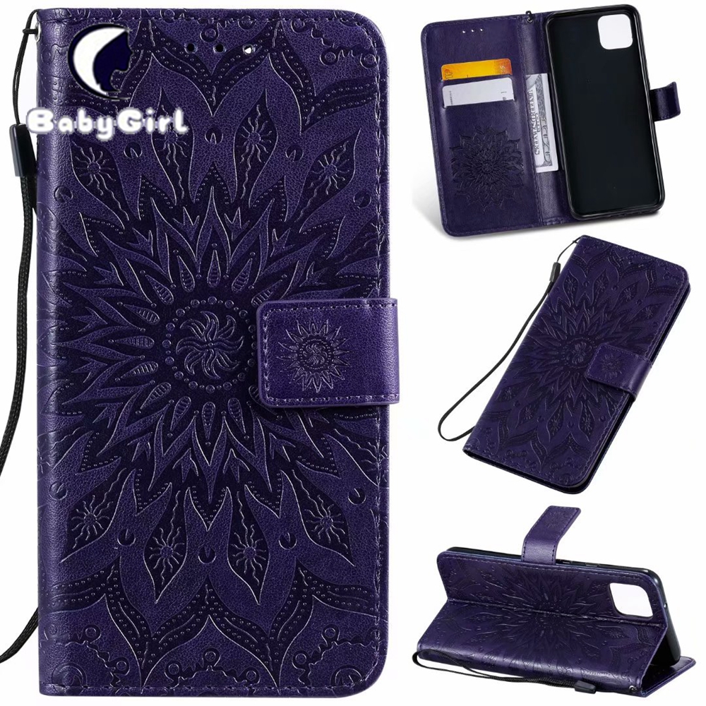 Embossed Leather Wallet Case For Google Pixel XL 2 Pixel 3a Pixel 4 XL Flip Holder Card Slots Cover
