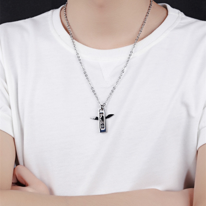 A Pair of Couple Lover Necklace Fashion Stainless Steel Men and Women Matching Love Necklace
