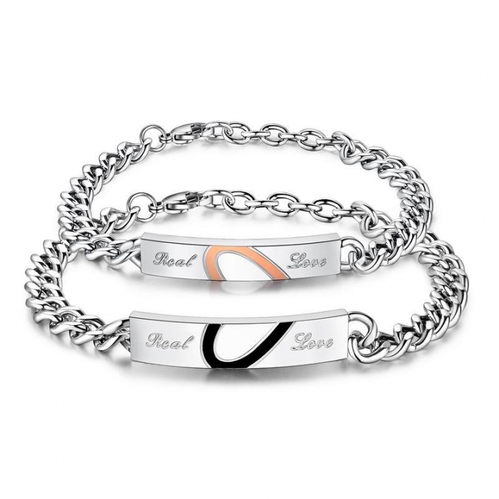 Pair of Couple Bracelet Fashion Titanium Steel Men and Women Lover Bangle