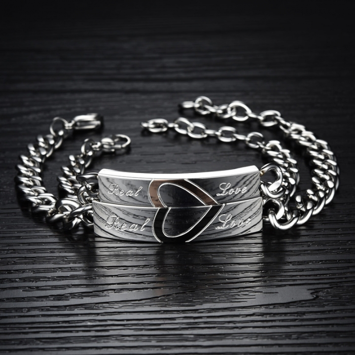 Pair of Couple Bracelet Fashion Titanium Steel Men and Women Lover Bangle