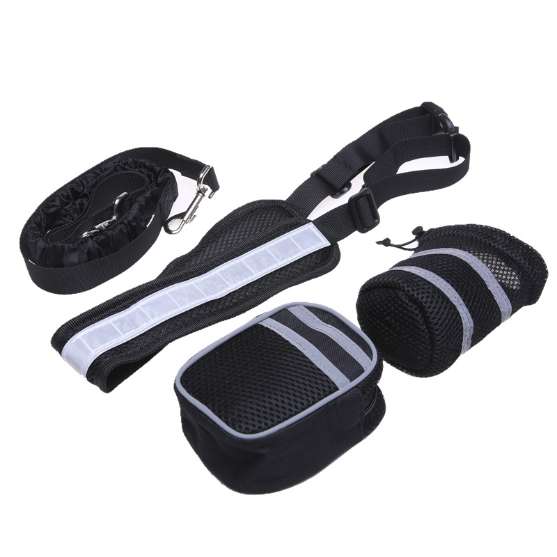 Elastic Belt Running Dog Leash Chain Lead Sports Pet Collar Rope Handsfree Dog Traction Rope Set