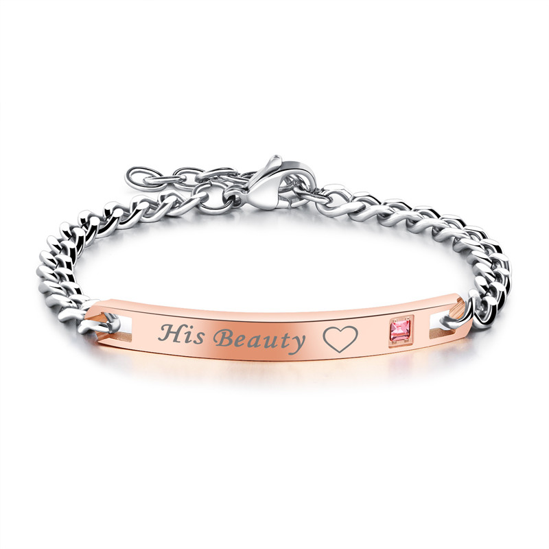 Pair of Couple Bracelet Fashion Titanium Steel Men and Women Lover Bangle