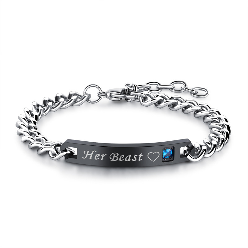 Pair of Couple Bracelet Fashion Titanium Steel Men and Women Lover Bangle