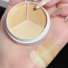 3-Color Concealer Palette Cream Texture Covers Acne Marks Dark Circles Multifunction Face Makeup Lasting Brighten Face Cosmetics