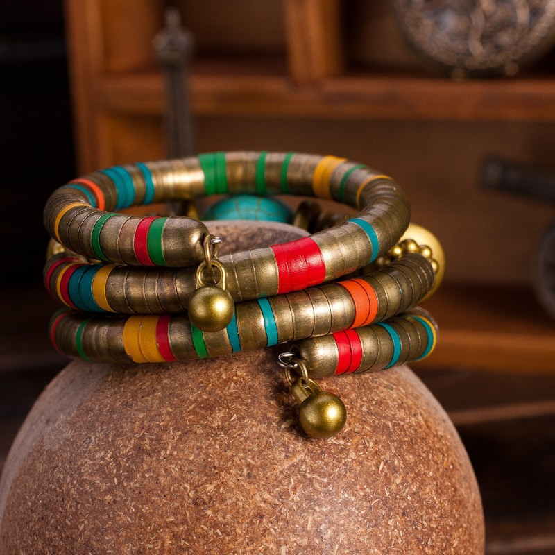 African Beads Jewelry Set with Turquoise Collar Statement Necklace, Ball Drop Earings &amp; Bracele