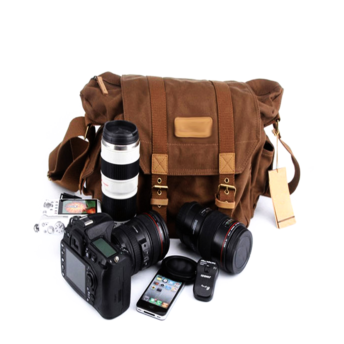 SLR Single Shoulder Camera Bag Canvas Waterproof Camera Bag Shockproof  Leisure Travel Bag