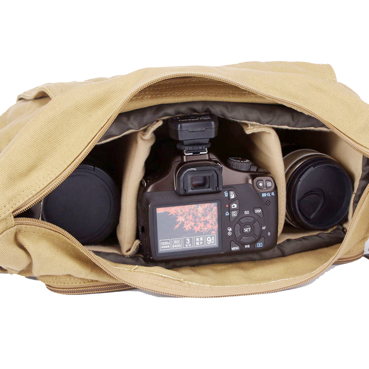 SLR Single Shoulder Camera Bag Canvas Waterproof Camera Bag Shockproof  Leisure Travel Bag