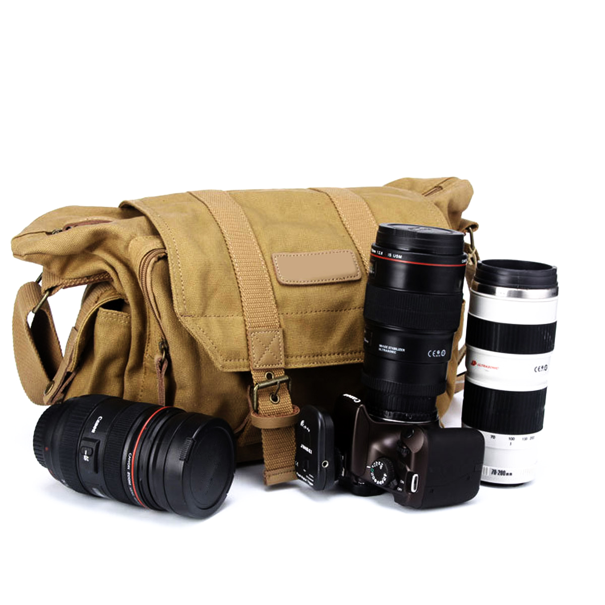 SLR Single Shoulder Camera Bag Canvas Waterproof Camera Bag Shockproof  Leisure Travel Bag