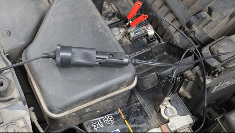 Car Cigarette Lighter to Car Battery Alligator Clip Charger Cable Car Charger Adapter