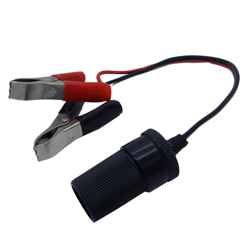 Car Cigarette Lighter to Car Battery Alligator Clip Charger Cable Car Charger Adapter