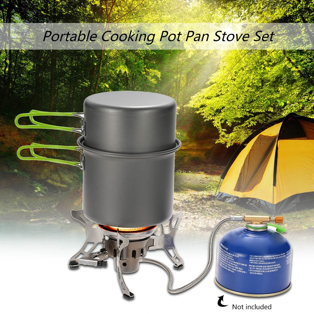 Mini Outdoor Camping Hiking Picnic Gas Cooking Food Water Windproof Stove