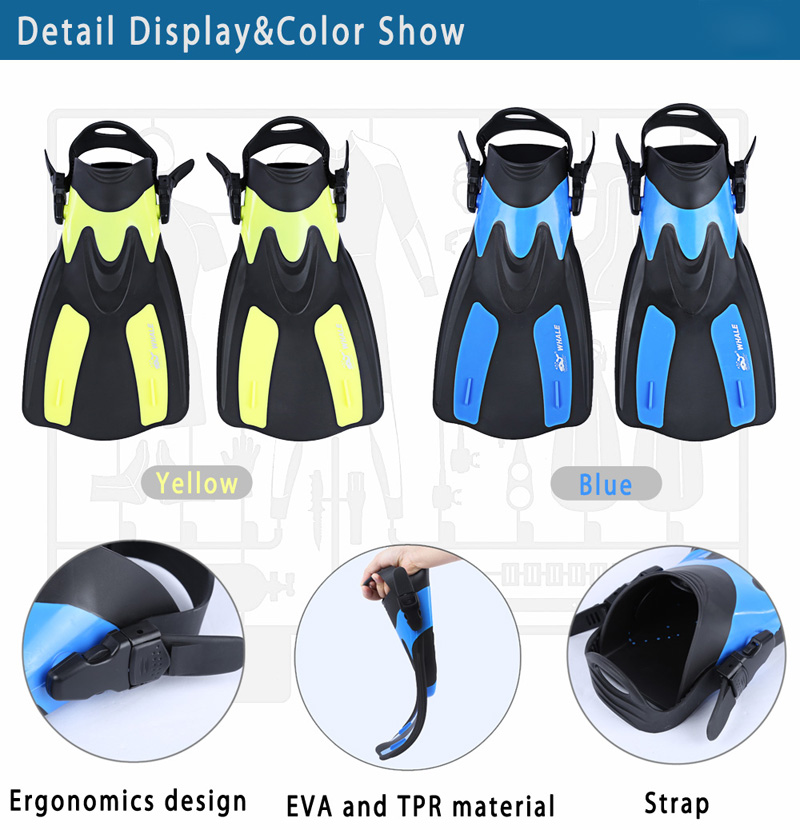 Diving Fins Foot Flipper Swimming Diving Snorkeling Comfortable Swimming Diving for Diver
