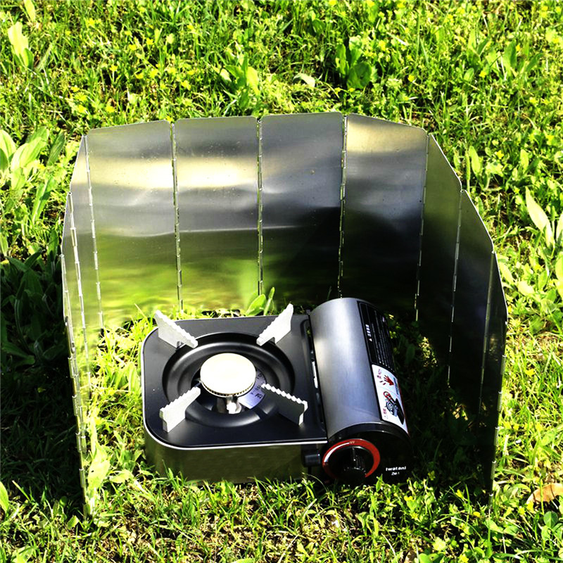 Gas Stove windproof Foldable Stove Folding screen Alloy Windshield For Camping Outdoor Picnic