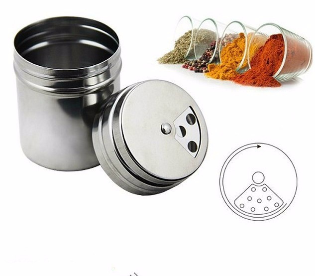 Stainless Steel Seasoning Cans Spice Jar Pepper Pot Storage Bottles BBQ Kitchen Tools