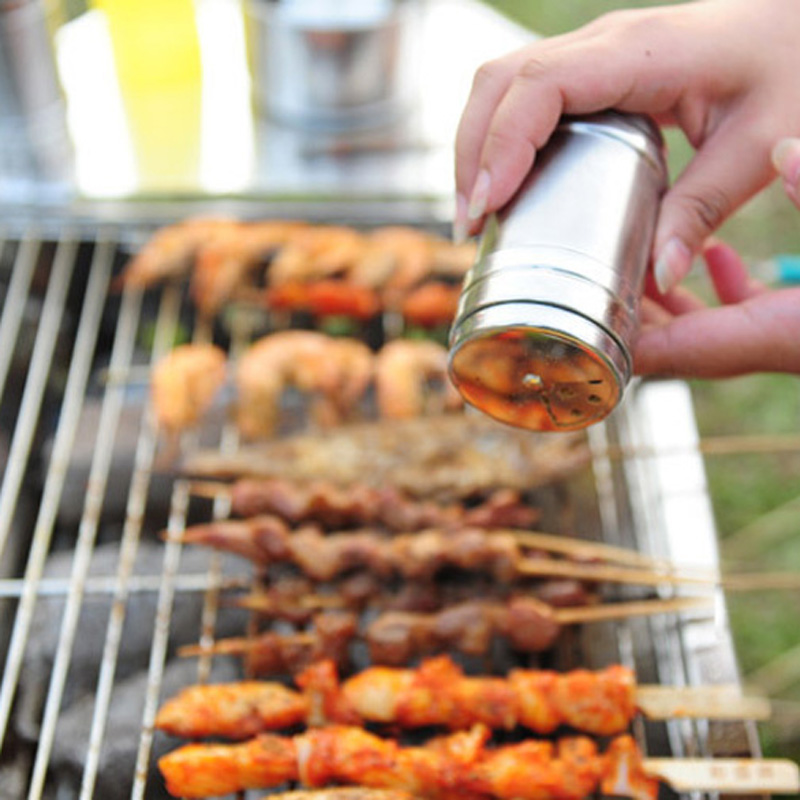 Stainless Steel Seasoning Cans Spice Jar Pepper Pot Storage Bottles BBQ Kitchen Tools