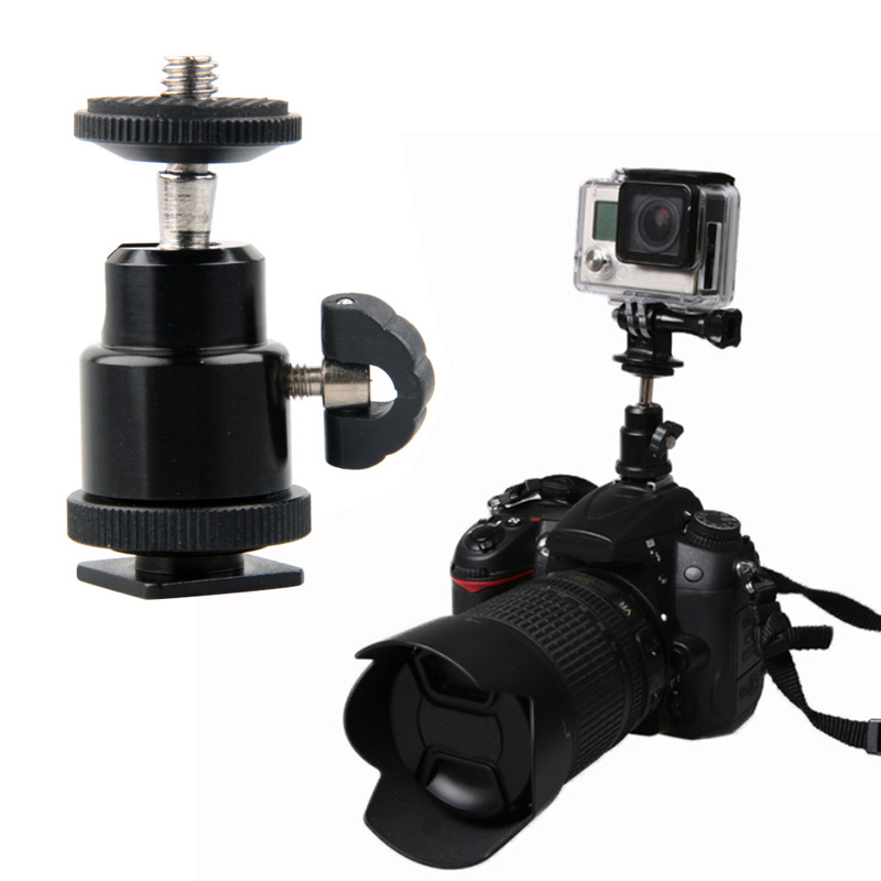 For Camera Tripod LED Light Flash Bracket Holder Mount Hot Shoe Adapter Cradle Ball Head with Lock
