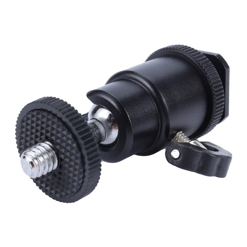 For Camera Tripod LED Light Flash Bracket Holder Mount Hot Shoe Adapter Cradle Ball Head with Lock