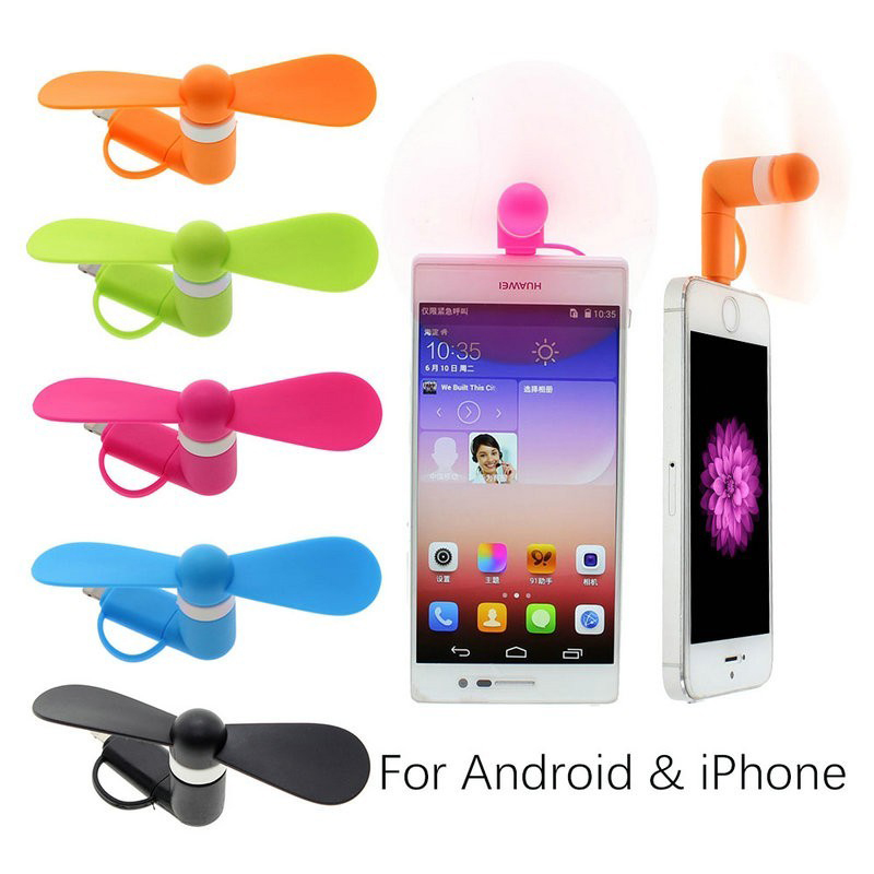 Mini 2 in 1 Portable Travel Mini USB + Micro USB Pocket Fan Fans