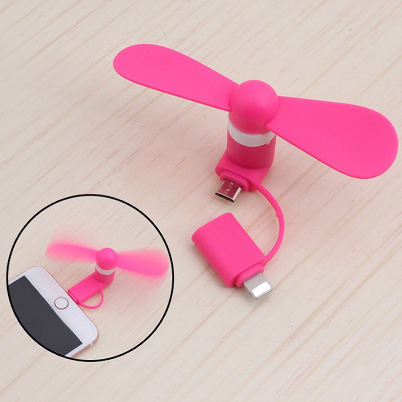Mini 2 in 1 Portable Travel Mini USB + Micro USB Pocket Fan Fans