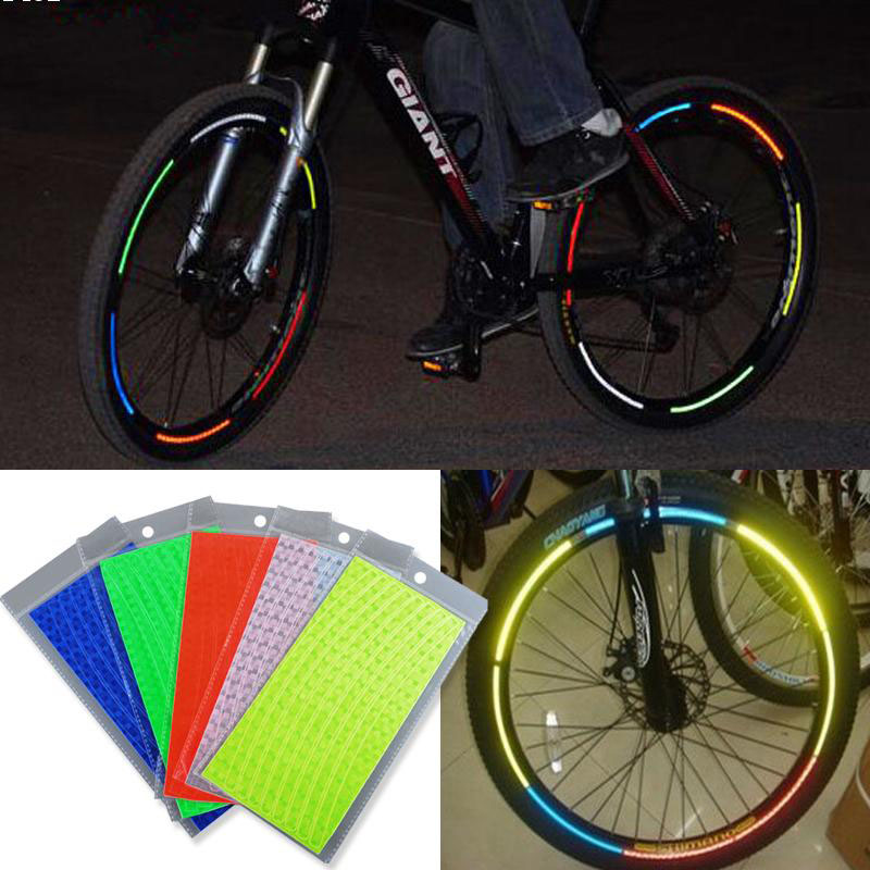 Reflective Stickers Motorcycle Bicycle Reflector Mountain Bike Cycling Security Wheel Sticker