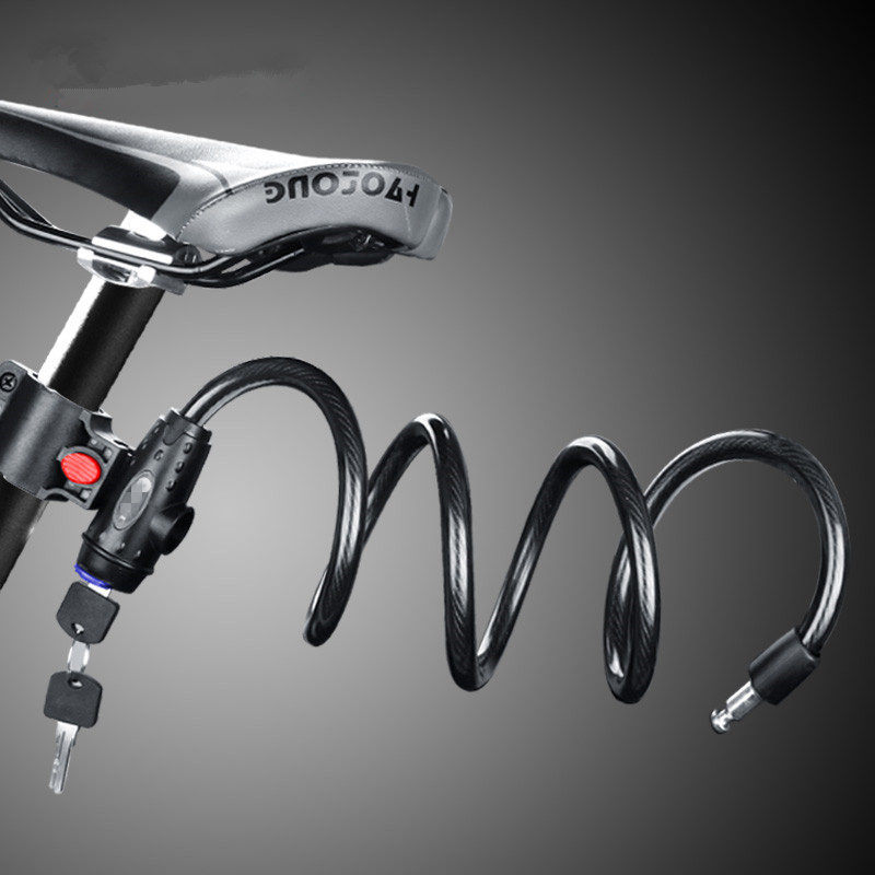 Bicycle Mountain Bike Lock Anti-theft Ring Wire Rope Lock Security Lock Steel Spiral  Bicycle Lock
