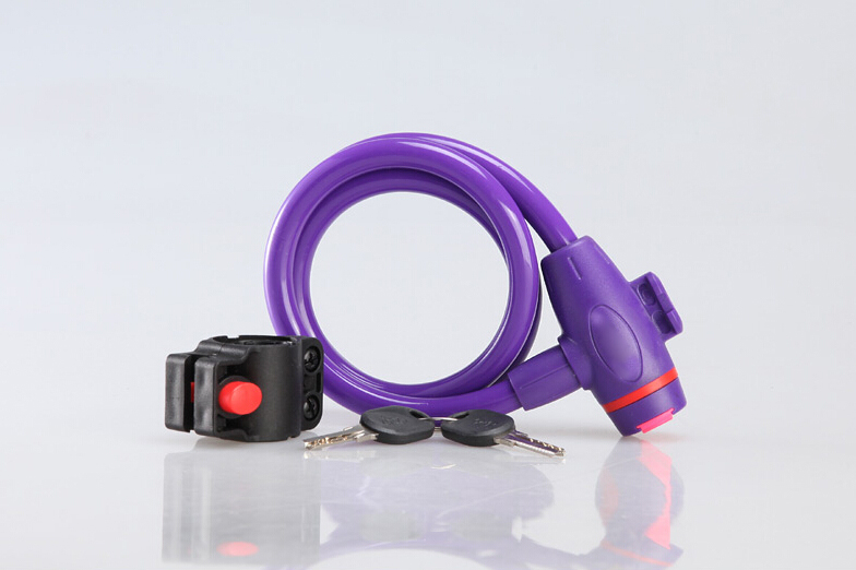Bicycle Mountain Bike Lock Anti-theft Ring Wire Rope Lock Security Lock Steel Spiral  Bicycle Lock