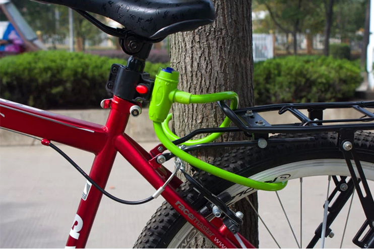 Bicycle Mountain Bike Lock Anti-theft Ring Wire Rope Lock Security Lock Steel Spiral  Bicycle Lock