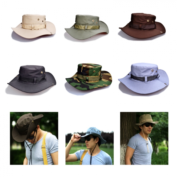 Men's Sun Hat Summer Fisherman Hat Mountain Hat Sunscreen Cap Outdoor Jungle Cap