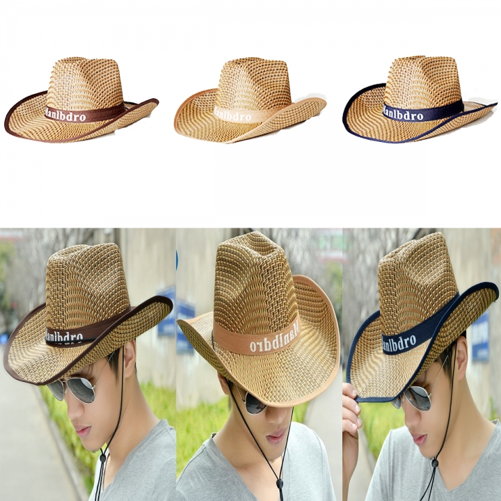 Men HAT Visor SUN Shade Beach Hat Large Brim Outdoor Fishing Straw Hat Male