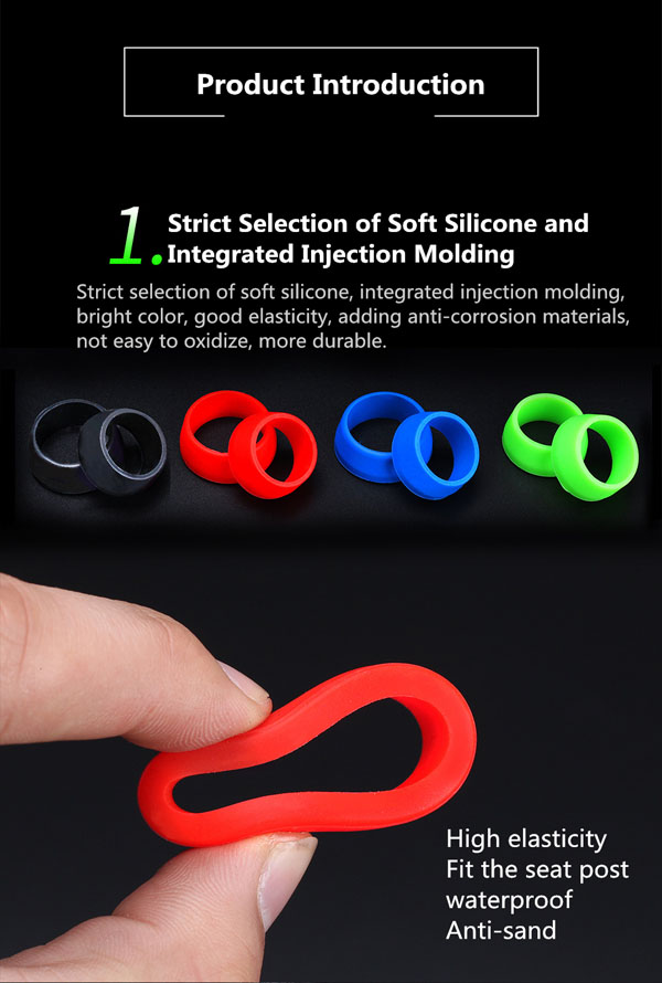 2Pc Bicycle Seat Post Rubber Ring Dust Cover Waterproof Mountain Bike Seatpost Protective